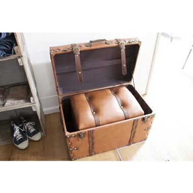 IW-276 東谷 収納家具 収納箱 トランクセット 色：ブラウン ロット1 S:W50×D35.5×H35／L:W66×D41×H46_12