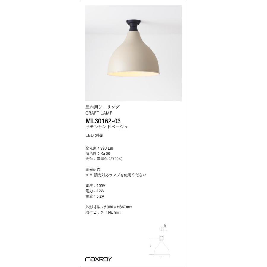ML30162-03 装飾照明 Eggplant L/CRAFT LAMP LEDシーリングライト 本体 要電気工事 マックスレイ 照明器具_1