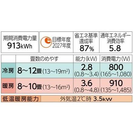 MSZ-AXV2824S (おもに10畳用) ルームエアコン 三菱電機 霧ヶ峰Style AXVシリーズ 2024年モデル 単相200V 室内電源 住宅設備用 取付工事費別途｜tss｜02