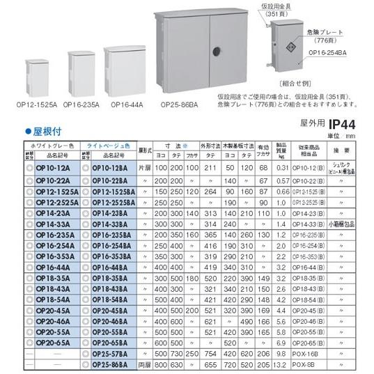 日東工業 プラボックス 汎用タイプ 屋根つき 屋外用 ホワイトグレー色