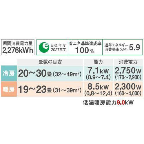 TOSHIBA（東芝） RAS-U712DR(W) (おもに23畳用) ルームエアコン 日本 