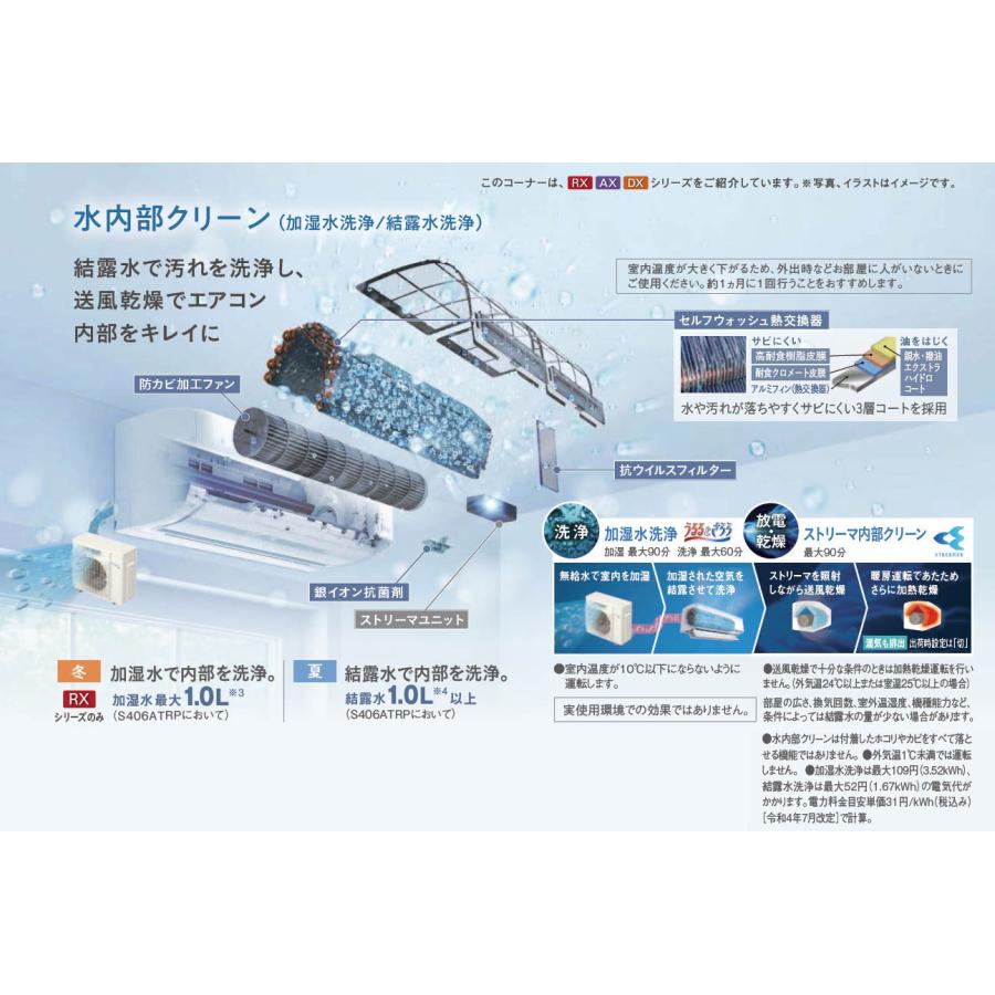 S636ATRV (おもに20畳用) ルームエアコン ダイキン RXシリーズ うるさらX 2026年モデル 水内部クリーン 換気機能 単相200V 室外電源 住宅設備用 取付工事費別途 | ダイキン | 02