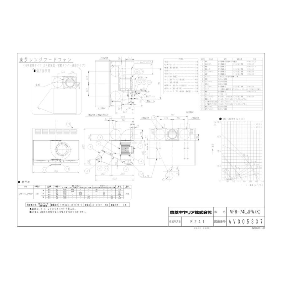 最安 東芝 Vfr 74ljp K ブラック レンジフードファン 三分割構造 シロッコファン 同時給排気式 強制排気 自然給気 75cm巾 安心の定価販売 Ieem In