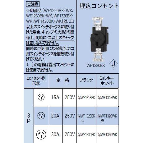 Panasonic（パナソニック） WF1320BK 埋込コンセント 3P 20A 250V