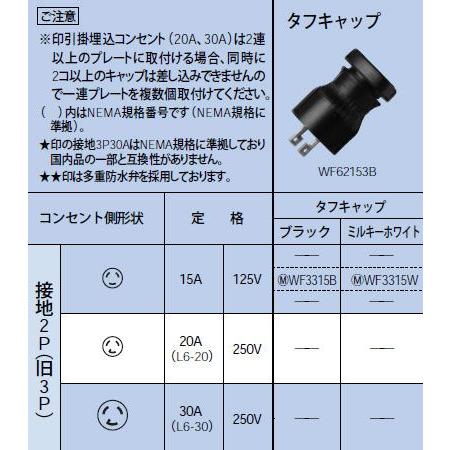 パナソニック(Panasonic) タフキャップ 接地2P ブラック WF3315B i8my1cf 楽天市場】Panasonic/パナソニック WF3315B 引掛タフキャップ