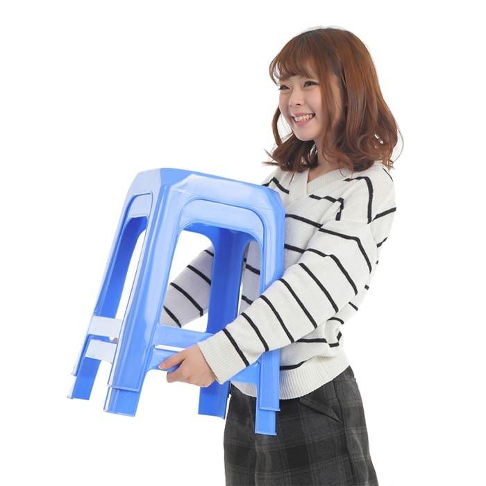 アジアン屋台風チェア椅子 青ブルー プラスチック椅子 シンガポール