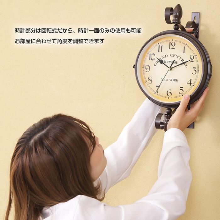 ヴィンテージ 街頭 掛け時計 ダブル 壁掛け時計 レトロ ウォール