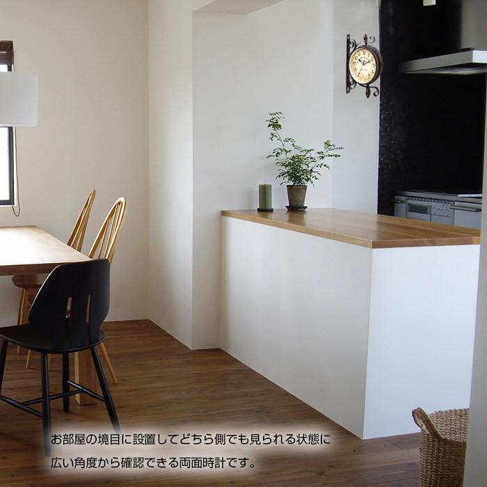 ヴィンテージ 街頭 掛け時計 ダブル 壁掛け時計 レトロ ウォール
