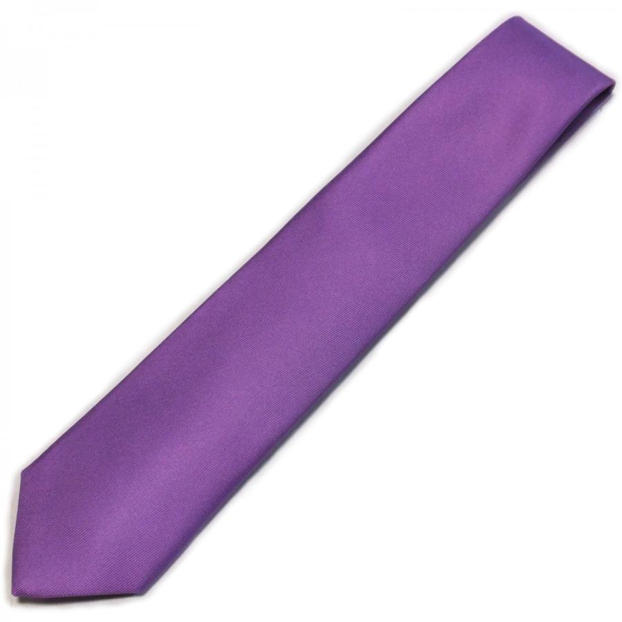 メローラ 3fold ネクタイ MEROLA 紫無地 M36