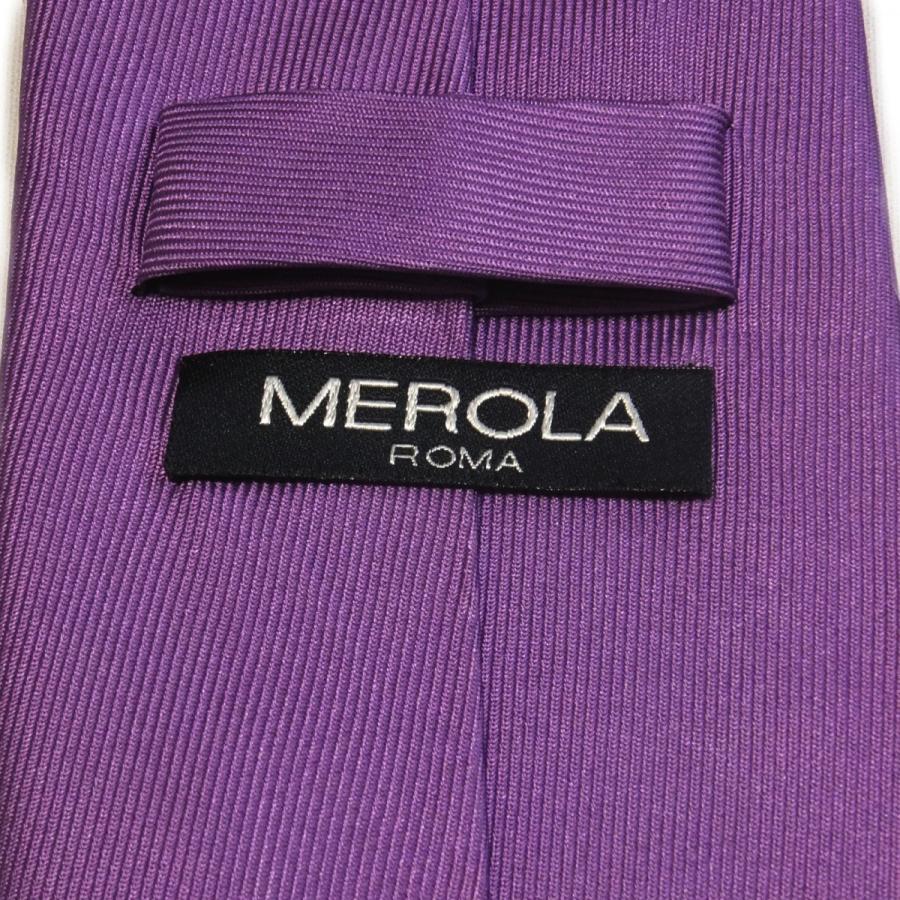 メローラ 3fold ネクタイ MEROLA 紫無地 M36