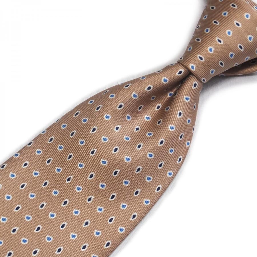 MEROLA メローラ イタリア製 小紋柄プリントシルクタイ