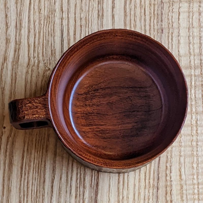 手彫り コーヒーカップ 木製 天然木 作家 日本製 生漆 チェリー材