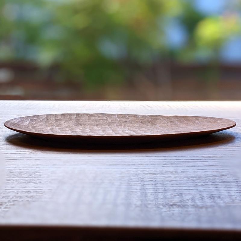 手彫り変形皿L 木製プレート皿 天然木 作家 日本製 ヤマザクラ お皿 木