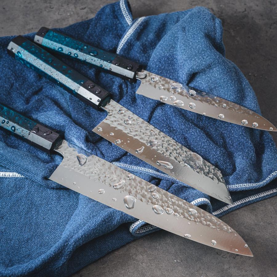 閃光藍天目 牛刀包丁 日本製 240mm R2/SG2 ステンレス鋼 黒崎優 閃光藍天目 牛刀包丁 日本製 240mm R2/SG2 ステンレス鋼 黒崎優