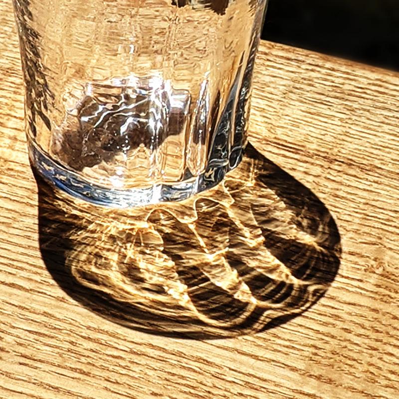 三本線のグラス 吹きガラス 作家 日本製 コップ 透明 模様 おしゃれ 和