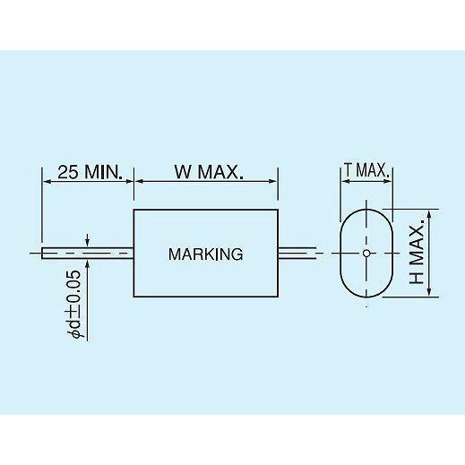 メタライズドポリエステルフィルムコンデンサ DC250V 2.2μF UD25Y225K