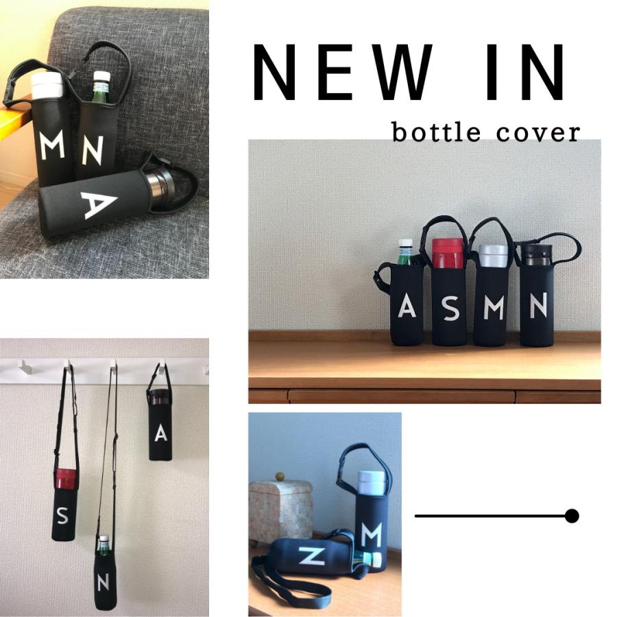 サーモスOK！アルファベット 水筒 マグ カバー 専用ストラップ付き
