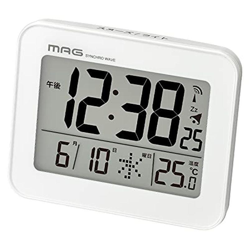 Mag マグ 目覚まし時計 電波 デジタル コードロン バックライト スヌーズ機能付き ホワイト T 761wh Z Rxajkh9jvg 家具 インテリア Editorialdismes Com