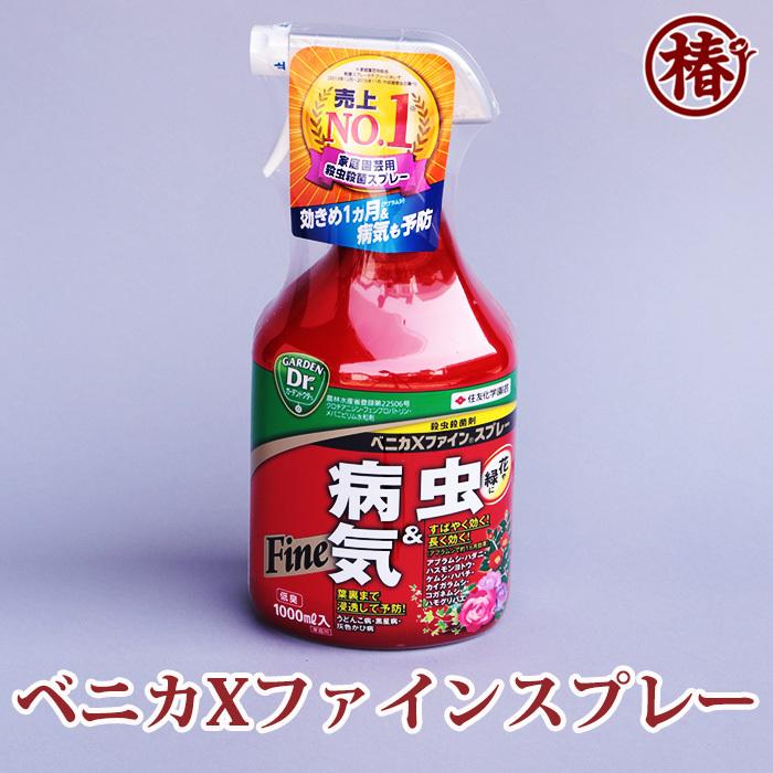 ベニカXファインスプレー 内容量1000ml (１L) 園芸用殺虫・殺菌剤 住友化学園芸 【椿 つばき ツバキ サザンカ さざんか バラ 虫よけ 虫除け 初心者にも安心】｜tsubakien