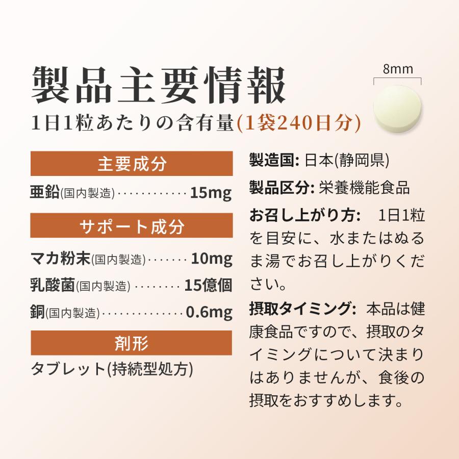 亜鉛様 リクエスト 4点 まとめ商品 亜鉛 15mg (240日分) サプリメント マカ 持続型 日本製 Vitanad+