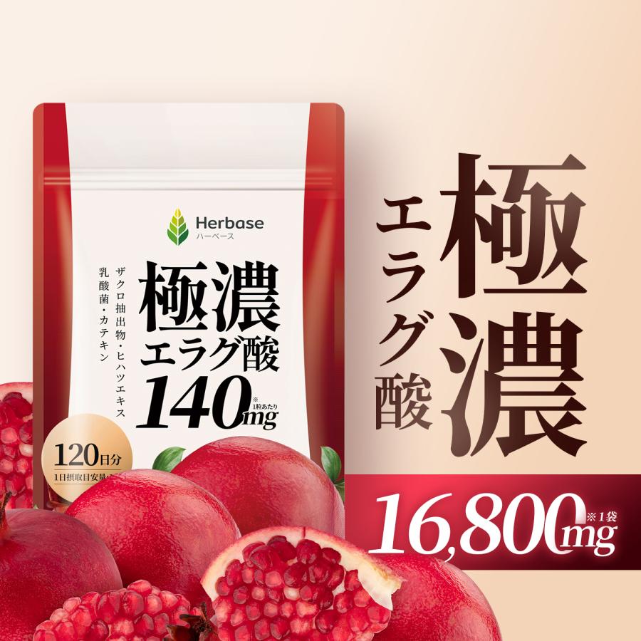 エラグ酸 16800mg (120日分) 1日1粒にエラグ酸140mg えらぐ酸 サプリ Herbase（ハーベース）爆買（Yahoo!・ツバメライフ Yahoo!店）