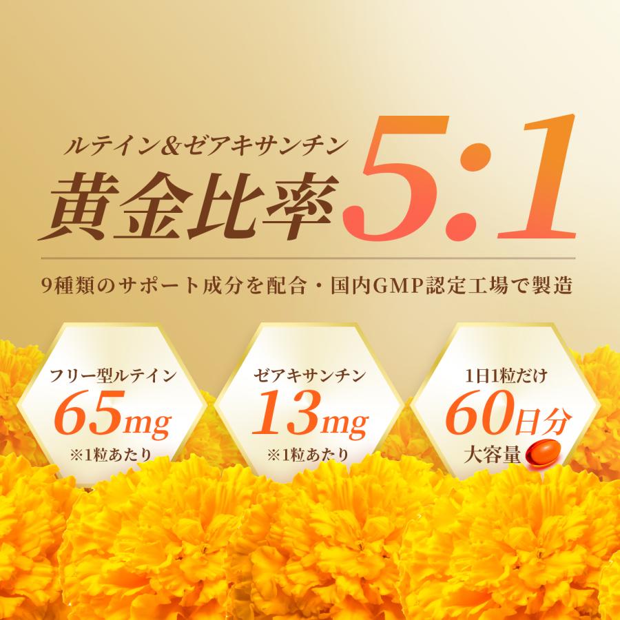 ルテイン サプリ 65mg (60日分) ゼアキサンチン 13mg 国内製造 ルテイン サプリ 65mg (60日分) ゼアキサンチン 13mg 国内製造