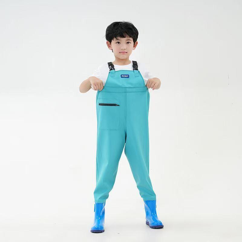 子供用ウェーダー 胴長 防水プレイウェア  男の子/女の子 水遊び/砂場 軽量 快適 耐摩耗 レインパンツ風 お出かけにも | ブランド登録なし
