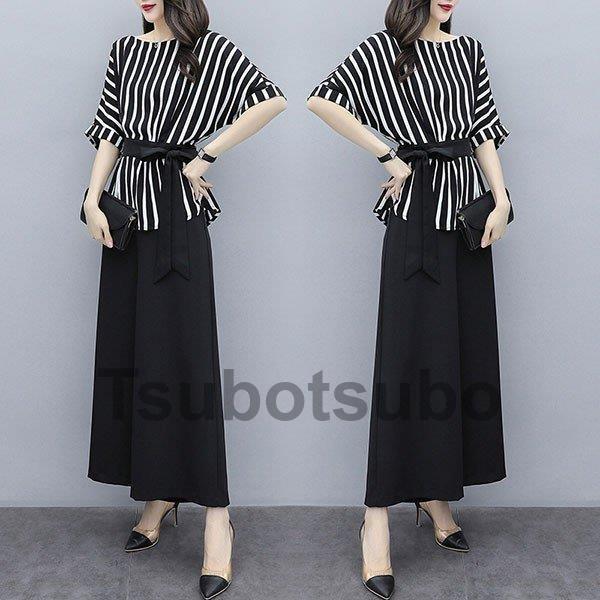 送料無料 正規品 セットアップ レディース 夏 カジュアル 40代 きれいめ 大きいサイズ ブラウス 半袖 ストライプ ガウチョパンツ フォーマル おしゃれ 通勤 大人 上品 着痩せ アウトレット超特価 Www Superavila Com