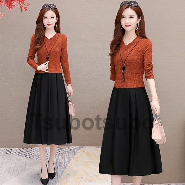 激安 偽物 ワンピース レディース 40代 きれいめ 秋冬 長袖 上品 マキシワンピース ロング丈 Vネック 大きいサイズ パーティードレス 韓国風 おしゃれ 通勤 着痩せ 可愛い 安い店舗 Www Gastrotec At