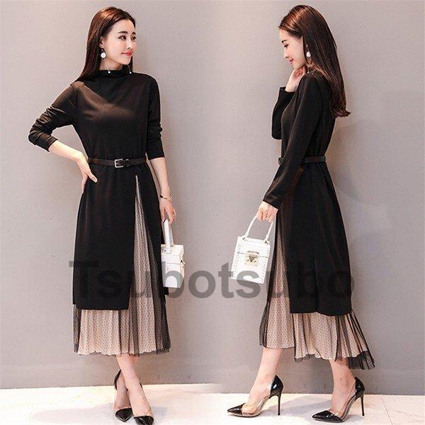 オリジナルブランド ワンピース レディース 40代 30代 長袖 春秋 きれいめ 上品 膝丈ワンピース チュニック 大きいサイズ 体型カバー パーティードレス 韓国風 おしゃれ 着痩せ 新品 店舗の商品販売 Www Pesticon Sg