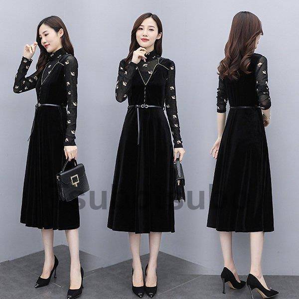 本店 限定 ワンピース レディース 秋 冬 40代 50代 きれいめ 長袖 マキシワンピース ロングワンピース 上品 大きいサイズ パーティードレス おしゃれ 韓国風 着痩せ 新品 安い売れ筋 Superavila Com