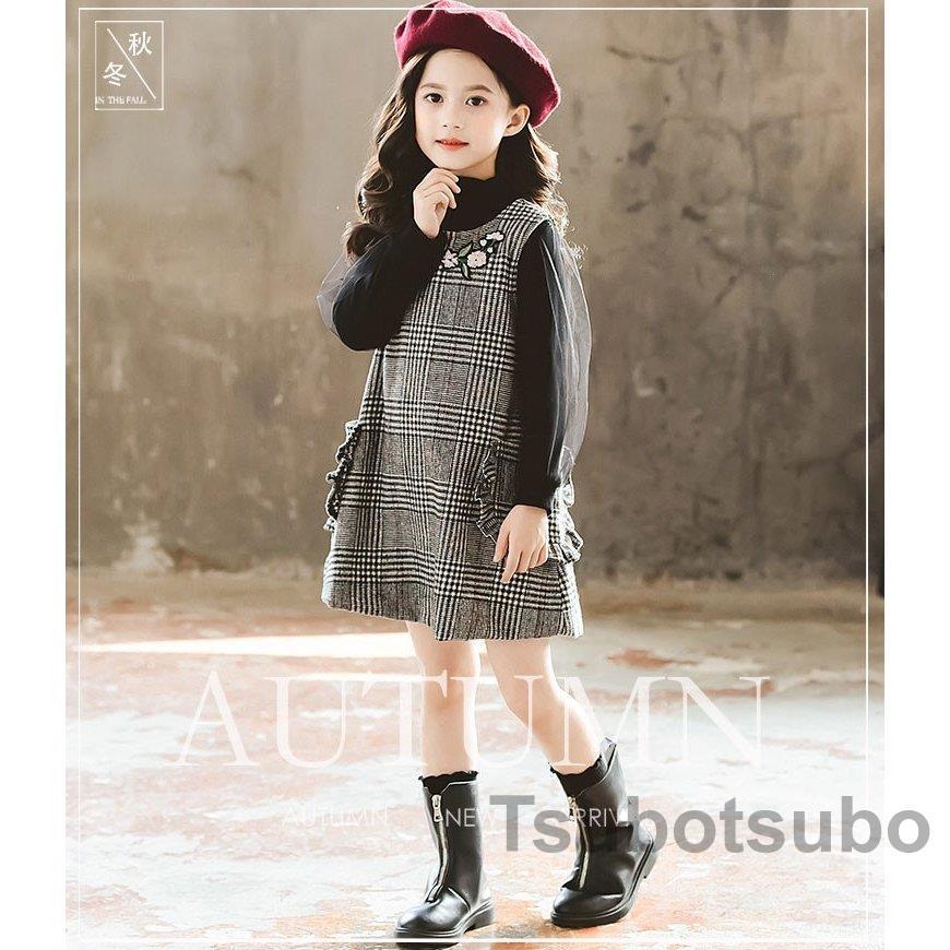 22年最新入荷 長袖 女の子 キッズ ワンピース 子供服 子供ドレス 秋冬 長袖ワンピース 女の子 安い おしゃれ 子供服 秋冬 通学着 暖かい 可愛い おしゃれ ジュニア Dress 子供ドレス トップス 膝丈ワンピース セットアップ 2点セット 厚手 子ども服 Www Carneysnj Com