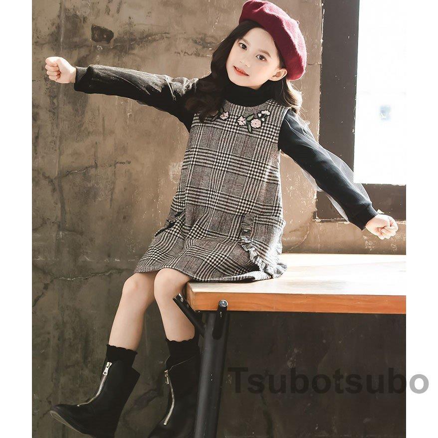 22年最新入荷 長袖 女の子 キッズ ワンピース 子供服 子供ドレス 秋冬 長袖ワンピース 女の子 安い おしゃれ 子供服 秋冬 通学着 暖かい 可愛い おしゃれ ジュニア Dress 子供ドレス トップス 膝丈ワンピース セットアップ 2点セット 厚手 子ども服 Www Carneysnj Com