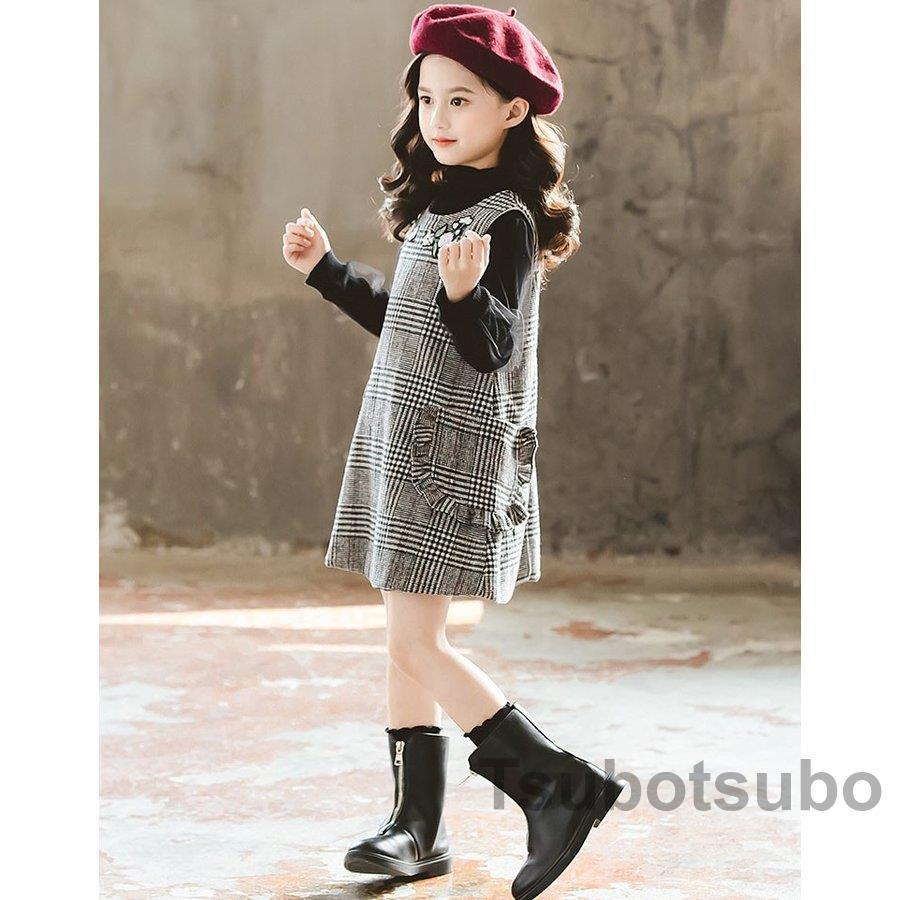 22年最新入荷 長袖 女の子 キッズ ワンピース 子供服 子供ドレス 秋冬 長袖ワンピース 女の子 安い おしゃれ 子供服 秋冬 通学着 暖かい 可愛い おしゃれ ジュニア Dress 子供ドレス トップス 膝丈ワンピース セットアップ 2点セット 厚手 子ども服 Www Carneysnj Com