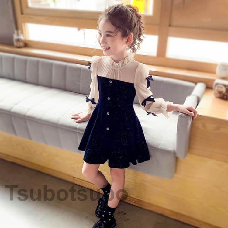 激安通販 長袖 女の子 キッズ ワンピース 子供服 110 160cm 春秋 女の子 キッズ 姫系 ワンピース 子供服 春秋 新作 通学着 女児 可愛い カジュアル Dress ワンピース 膝丈 ジュニア 韓国子供服 おしゃれ 子ども服 Dtnw Nl