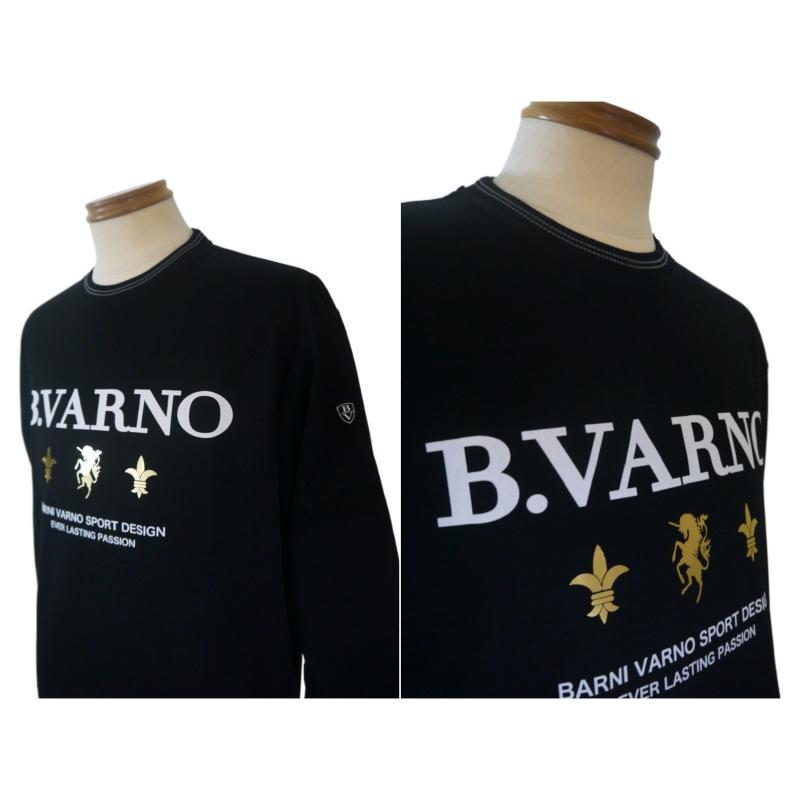 バーニヴァーノ/BARNIVARNO ユニコーン刺繍長袖Tシャツ Lサイズ 034-黒系
