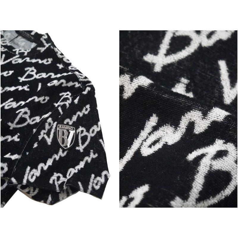 【春夏SALE】バーニヴァーノ/BARNIVARNO 春夏物 ロゴパイル上下セット 678-Mサイズ 黒_4