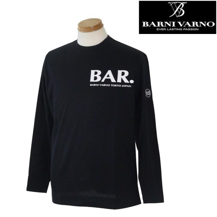 流行 バーニヴァーノ/BARNIVARNO 【春夏物】 長袖Tシャツ 951黒【Mサイズ】 長袖