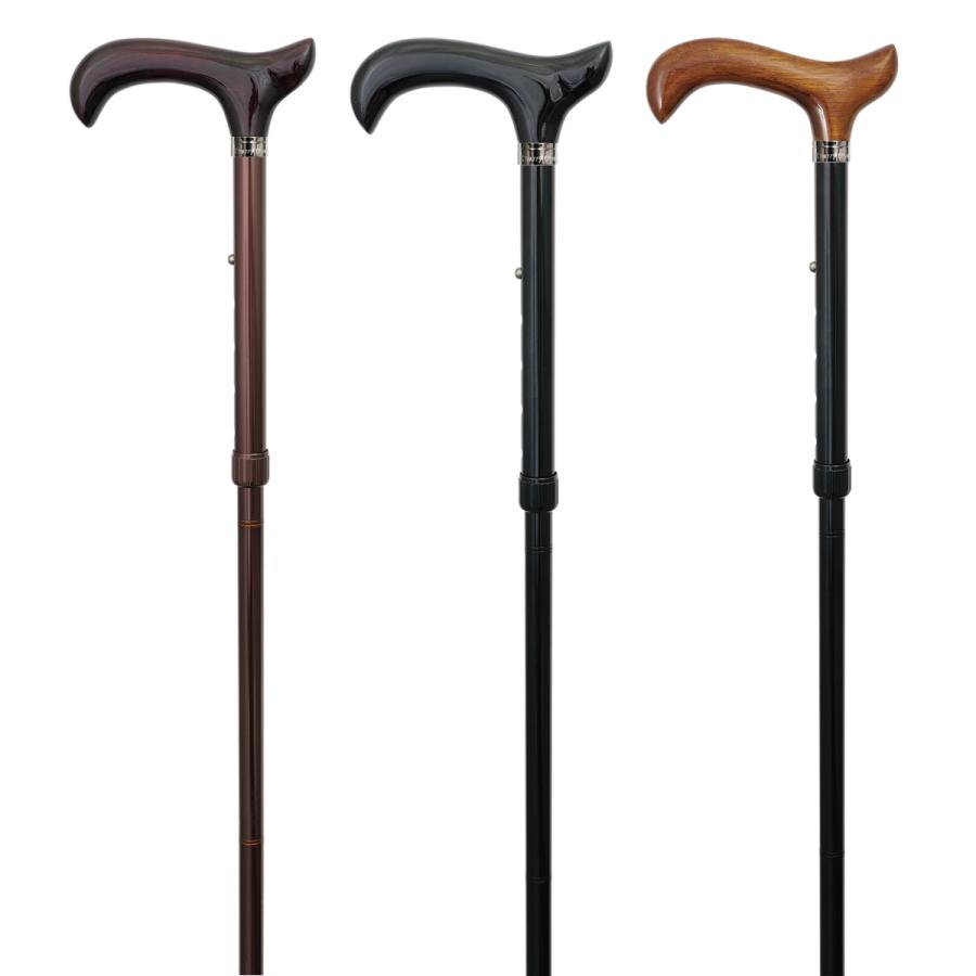 ワイドハンドルアルミステッキ A-29W ブラック・ブラウン・コンビ