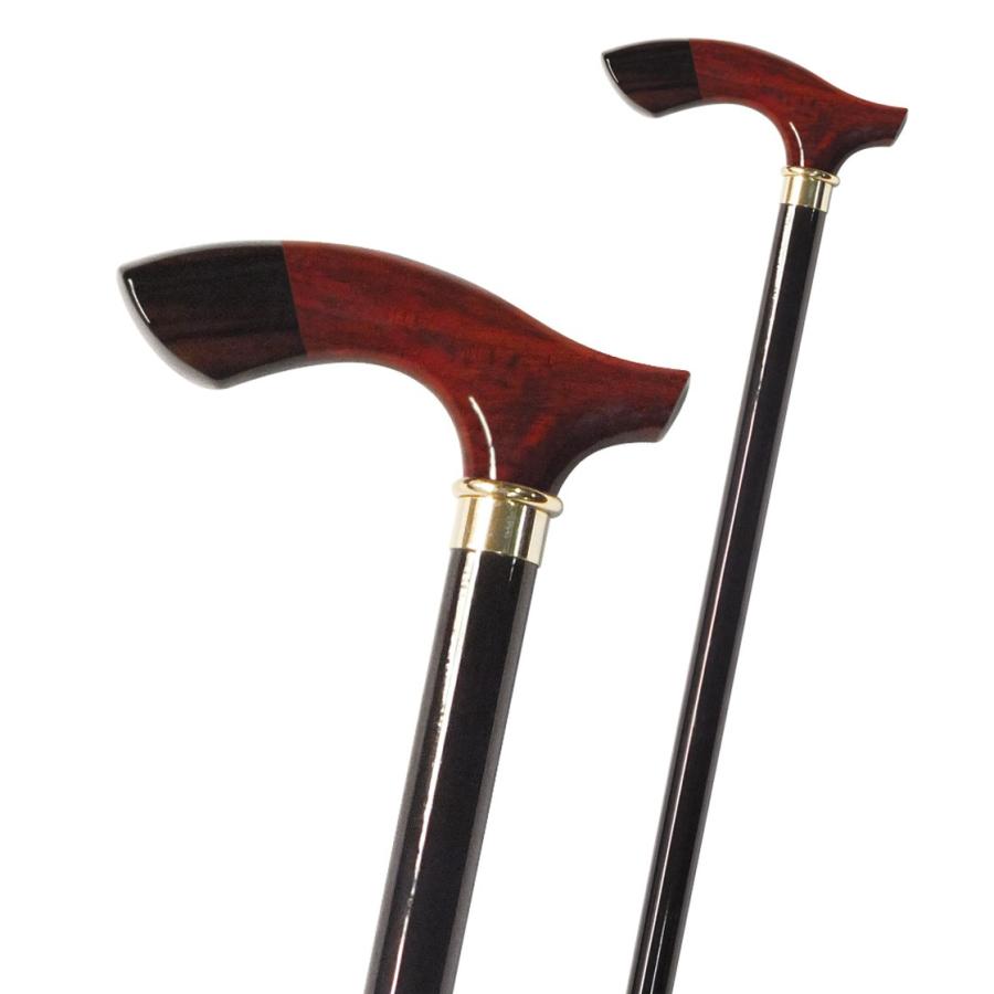 OSKT オーク黒檀チップハンドルステッキ（木製杖・最長93cm／日本製