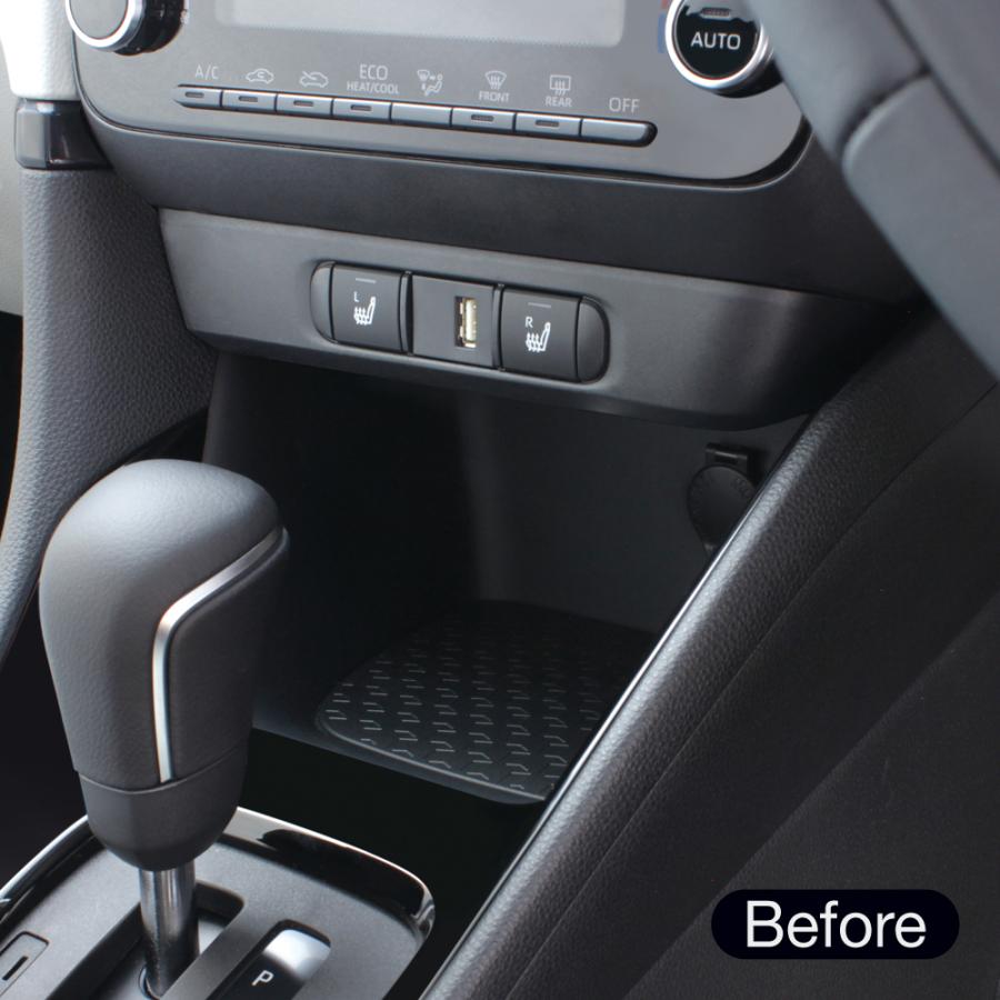 SY-YA4 ヤリス専用 電源BOX YARIS/CROSS 専用設計 2口ソケット・2口USBポートを簡単装着 イルミネーションランプ付き YAC | 槌屋ヤック | 03