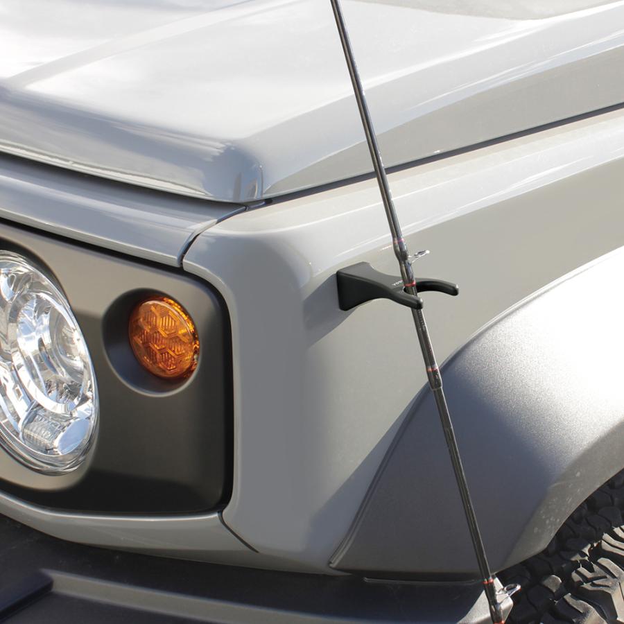 U-A3 ロッドキーパー BK 駐車場での準備中等、車に貼り付けてロッドの仮置きができる 磁石が付かない車内での保管等に鉄板ベース付属 VISOA YAC | VISOA | 02