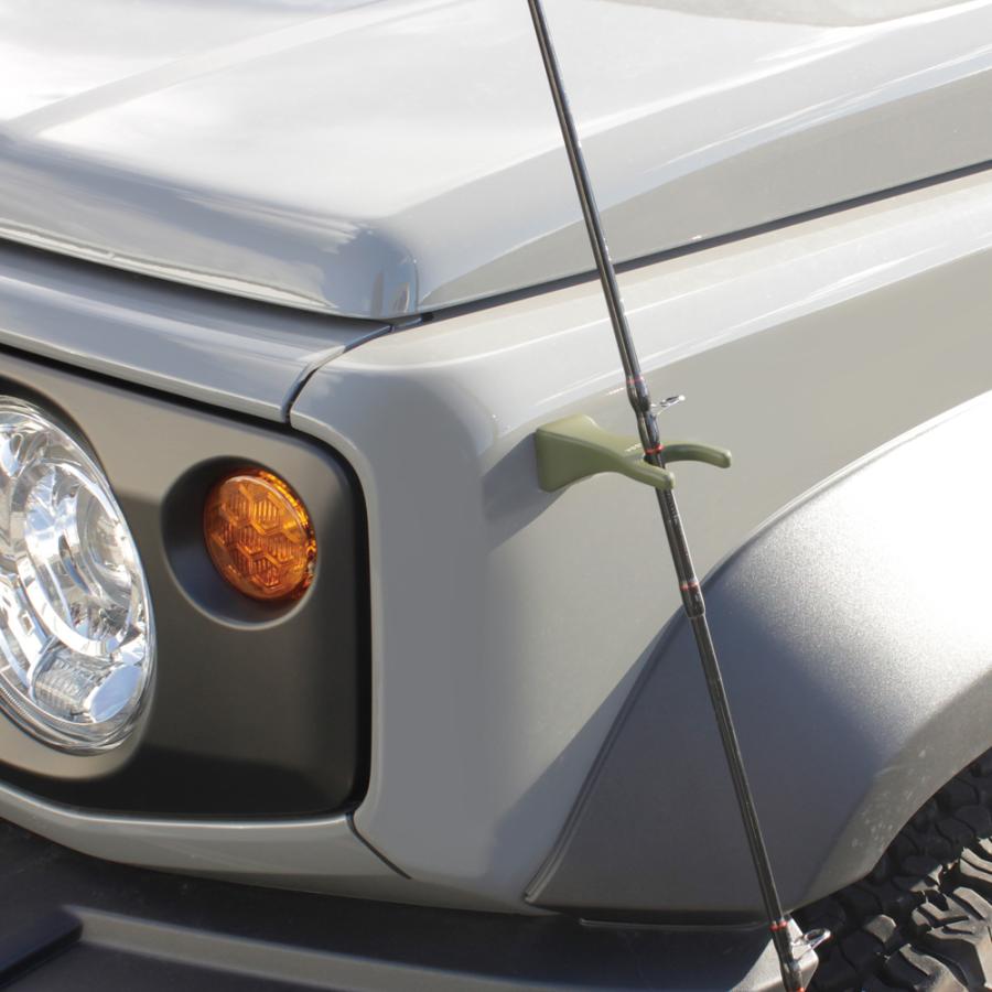 U-A4 ロッドキーパー OD  駐車場での準備中等、車に貼り付けてロッドの仮置きができる 磁石が付かない車内での保管等に鉄板ベース付属 VISOA YAC | VISOA | 02