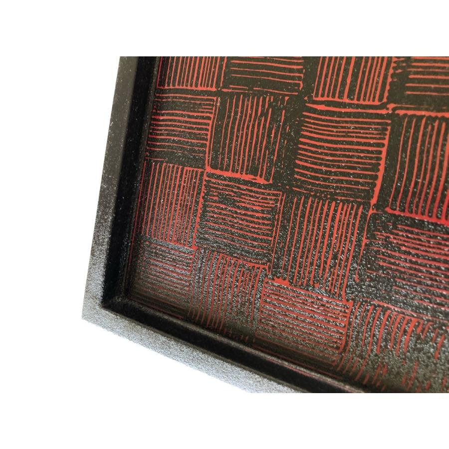 【津軽モダン】 角盆 300 紋紗（櫛目） |  | 01