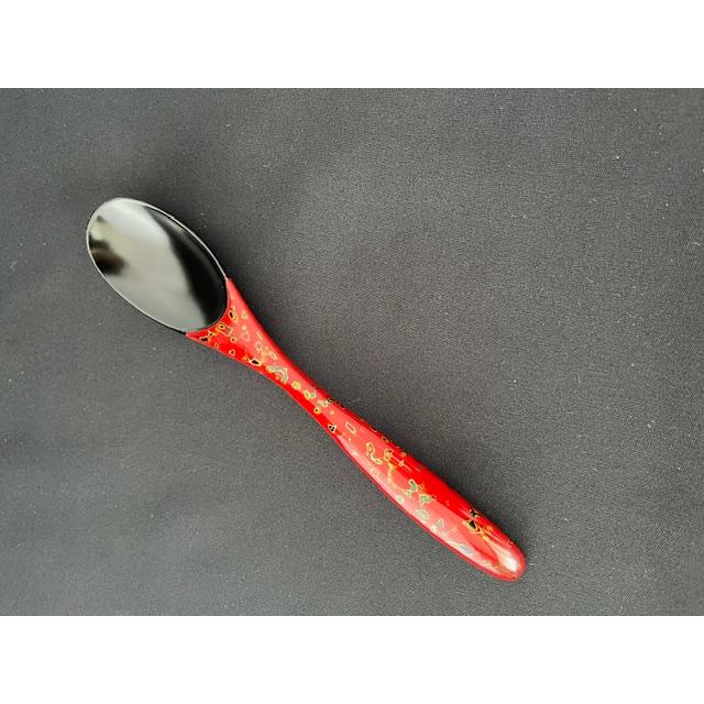 【津軽塗】カレースプーン　木製　唐塗赤上 | 