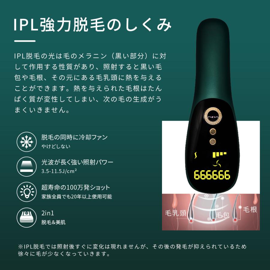 脱毛器 IPL光脱器 永久脱毛 家庭用脱毛器 自動照射 レーザー vio対応 メンズ レディース 脇 腕 足 背中 全身用  PSE認証 一年保証｜tsuhan-123｜06