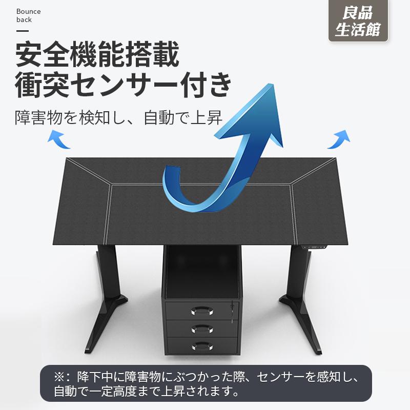☆P3倍☆電動式昇降デスク ダブルモーター 立って仕事 木足 障害物検知 