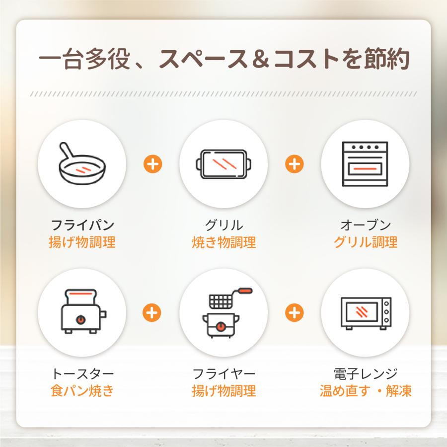 【ランキングNo.1】ノンフライヤー COSORI3.5L  電気フライヤー  エアフライヤー 1-4人適用 油なし揚げ  温度調整 タッチパネル 過熱保護 保証２年【正規品】｜tsuhan-123｜12