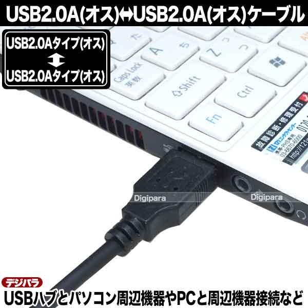 印象のデザインUSBケーブル 1m USB2.0Aタイプ(オス)-USB2.0Aタイプ(オス) データ転送用 周辺機器接続等 COMON 短い  USBハブ 1m 充電用 2AA-10 PCケーブル、コネクタ