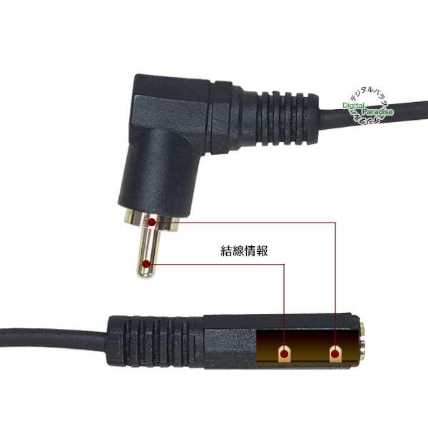 3.5mmモノラル⇔RCA変換ケーブル 3.5mmモノラル(メス)⇔RCA(オス) 全長